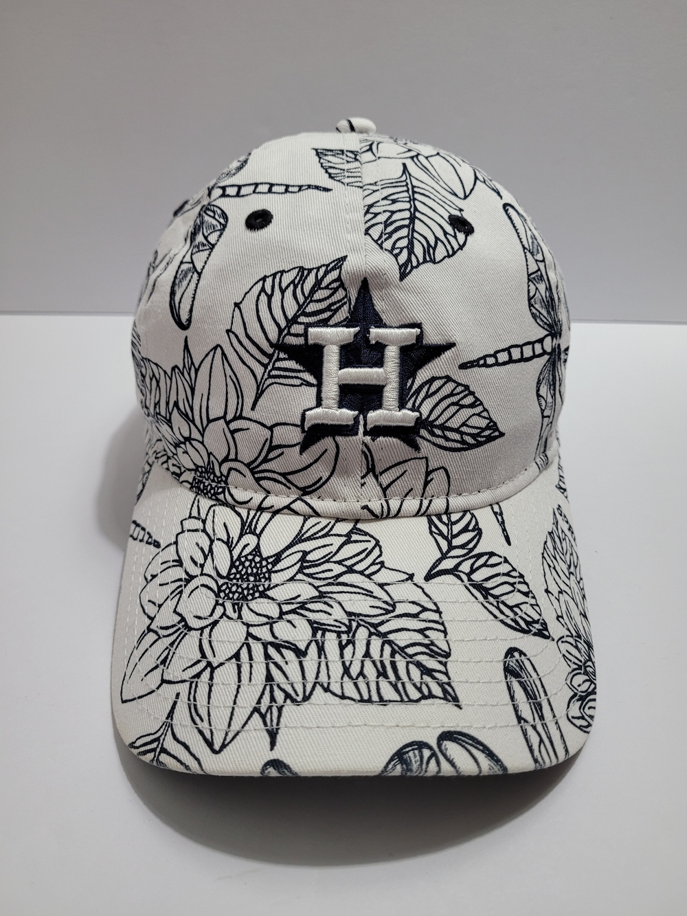 New Era 9TWENTY Houston Astros White and Blue Women's Floral Dragonfly Print Cap